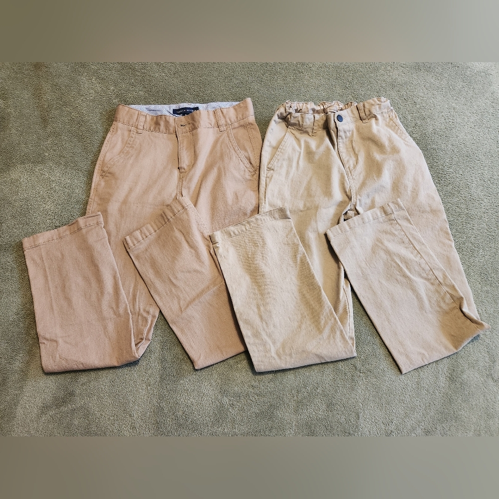 Pair of boys tan casual dress pants
